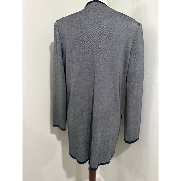 Exclusively Misook Knit Cardigan With Black  Trim And Pockets Size Large NWT - Picture 10 of 10